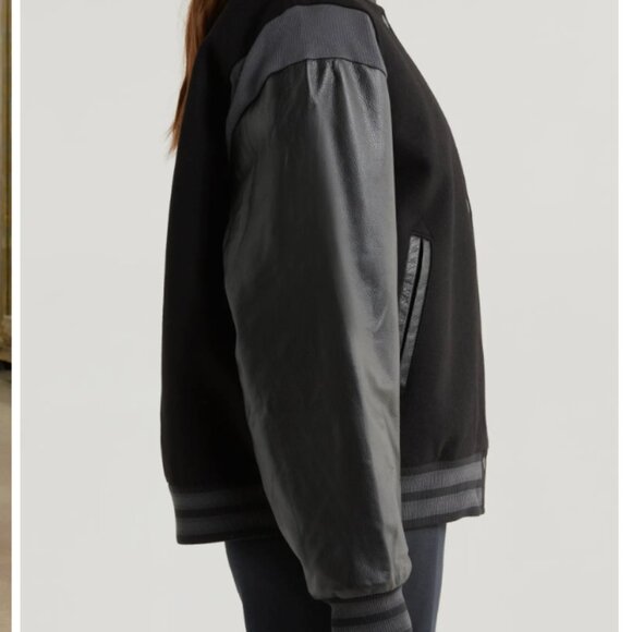 NWT Nike Sportswear Destroyer Leather & Wool Blend Varsity Bomber Jacket - Picture 2 of 5